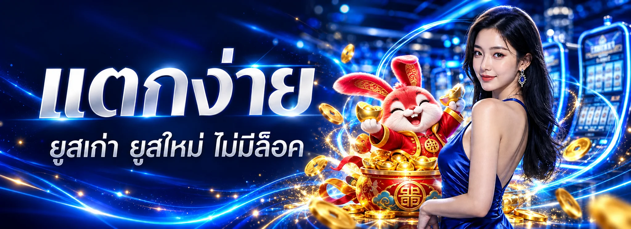 แบนเนอร์สล็อต MADAM168 พร้อมมาสคอตกระต่ายนำโชค